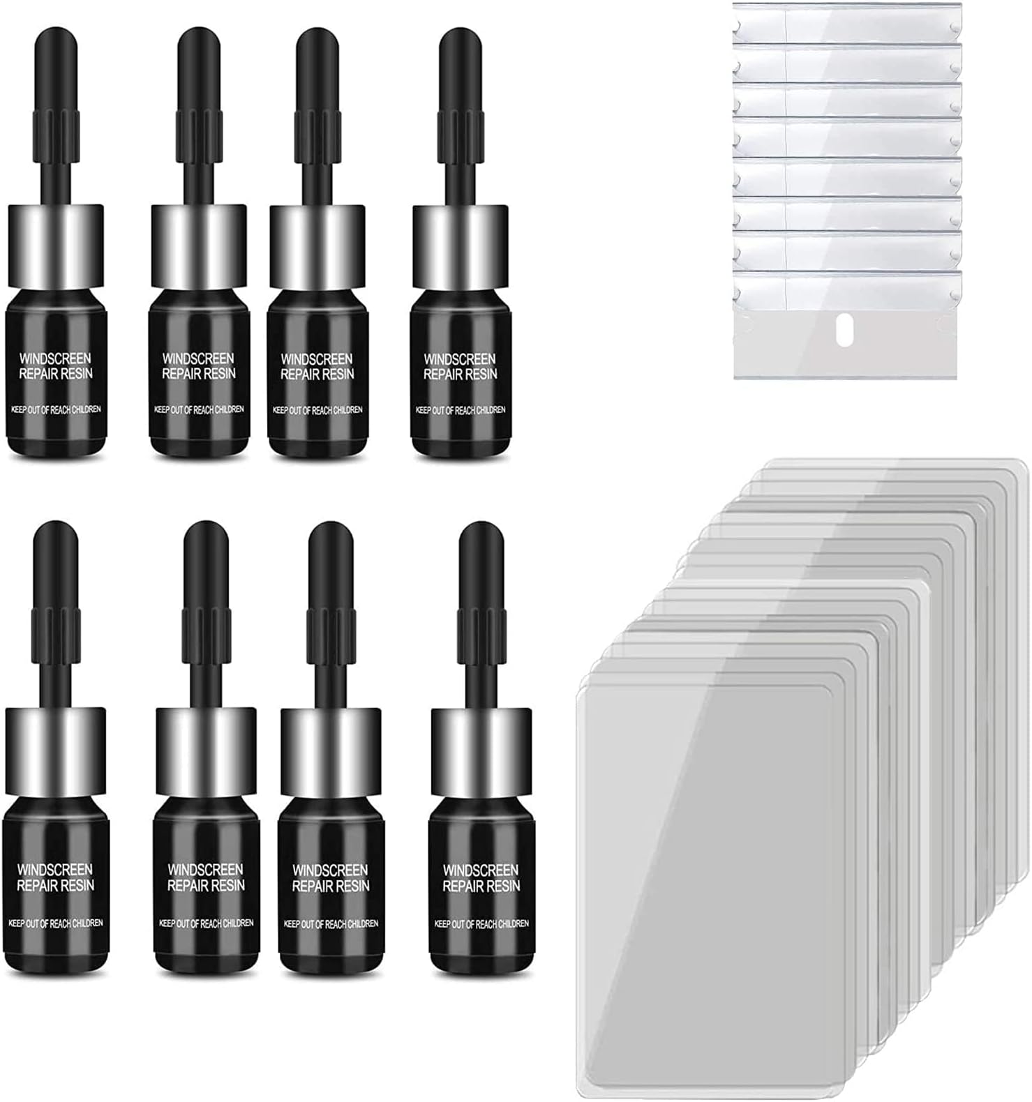 MAKINGTEC Windshield Crack Repair Kit, 8PCS Automotive Glass Nano Repair for Car, Repair Fluid Kit, Car Windshield Kits DIY Cars Window Tools, Glass Corrector Set, Crack Repairing, Nicks for Car