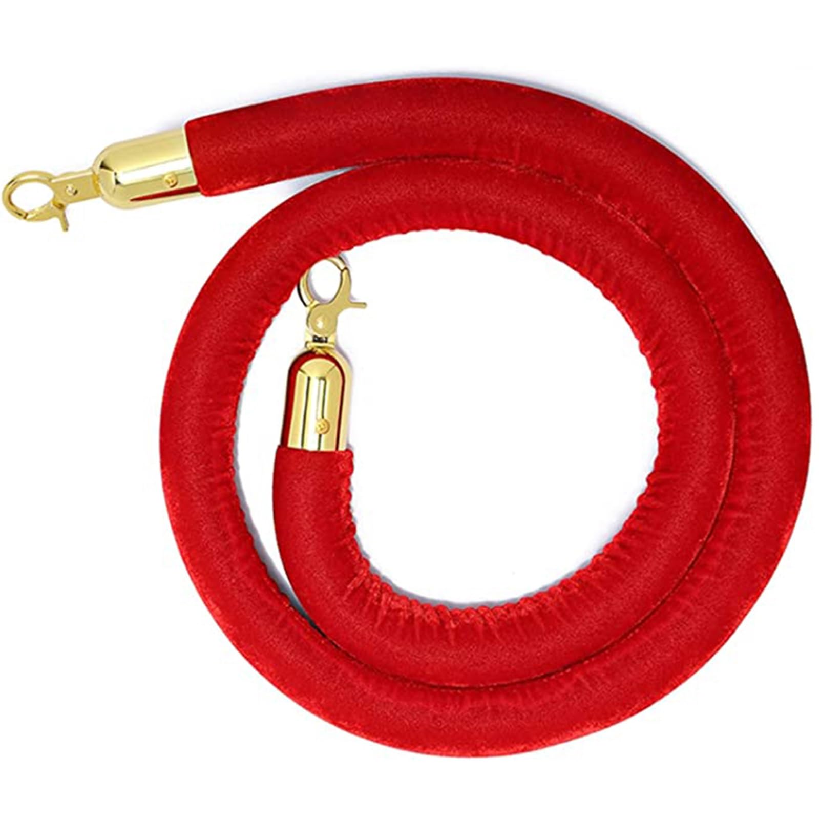 Aioneer Brown Velvet Queue Rope, 1.5M Barrier Rope For Crowd Control, Ideal For Event Management, Theatre Openings, And Visitor Guidance-Red1-1.5m/5ft/59in