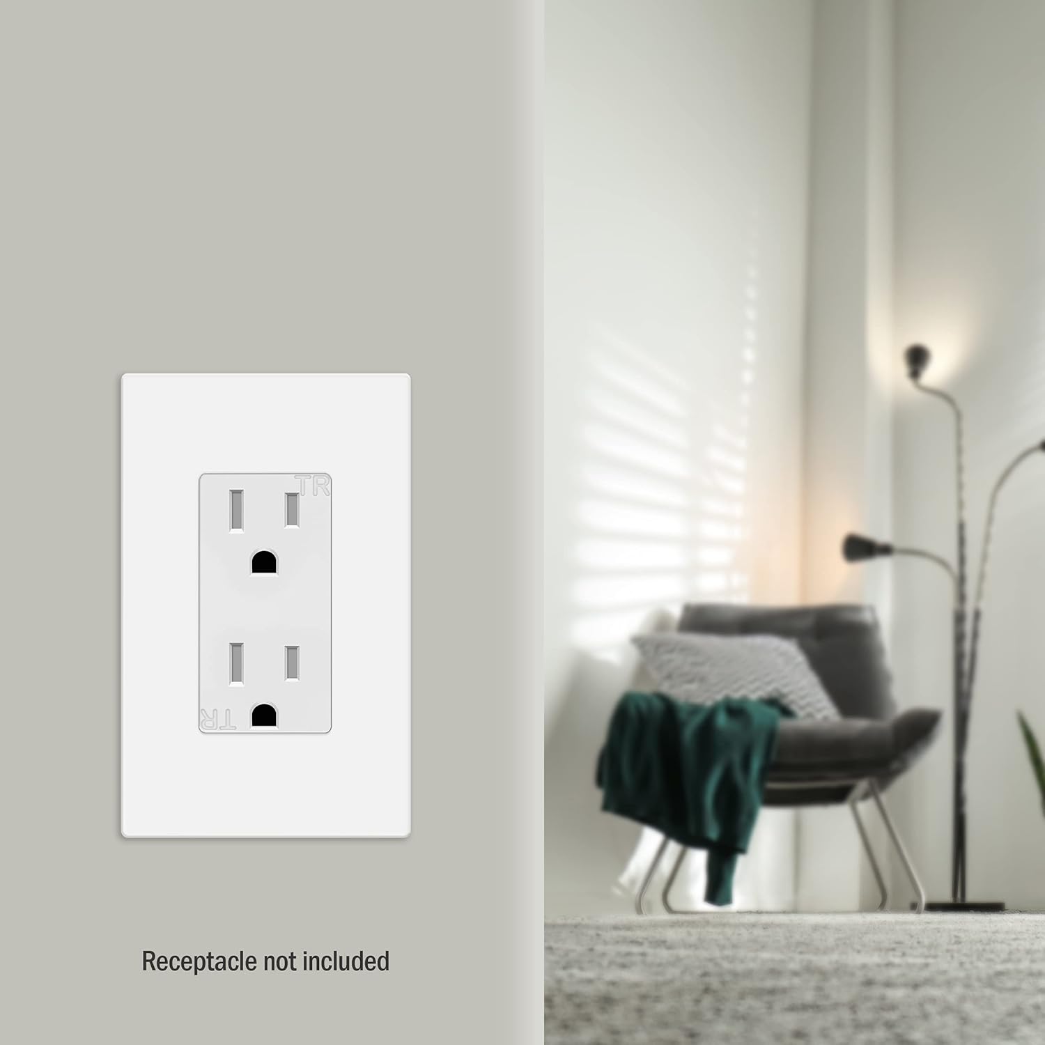 ENERLITES Screwless Decorator Wall Plates Child Safe Outlet Covers, Size 1-Gang 4.68" H x 2.93" L, Unbreakable Polycarbonate Thermoplastic, SI8831-W-10PCS, Glossy, White (10 Count) : Everything Else