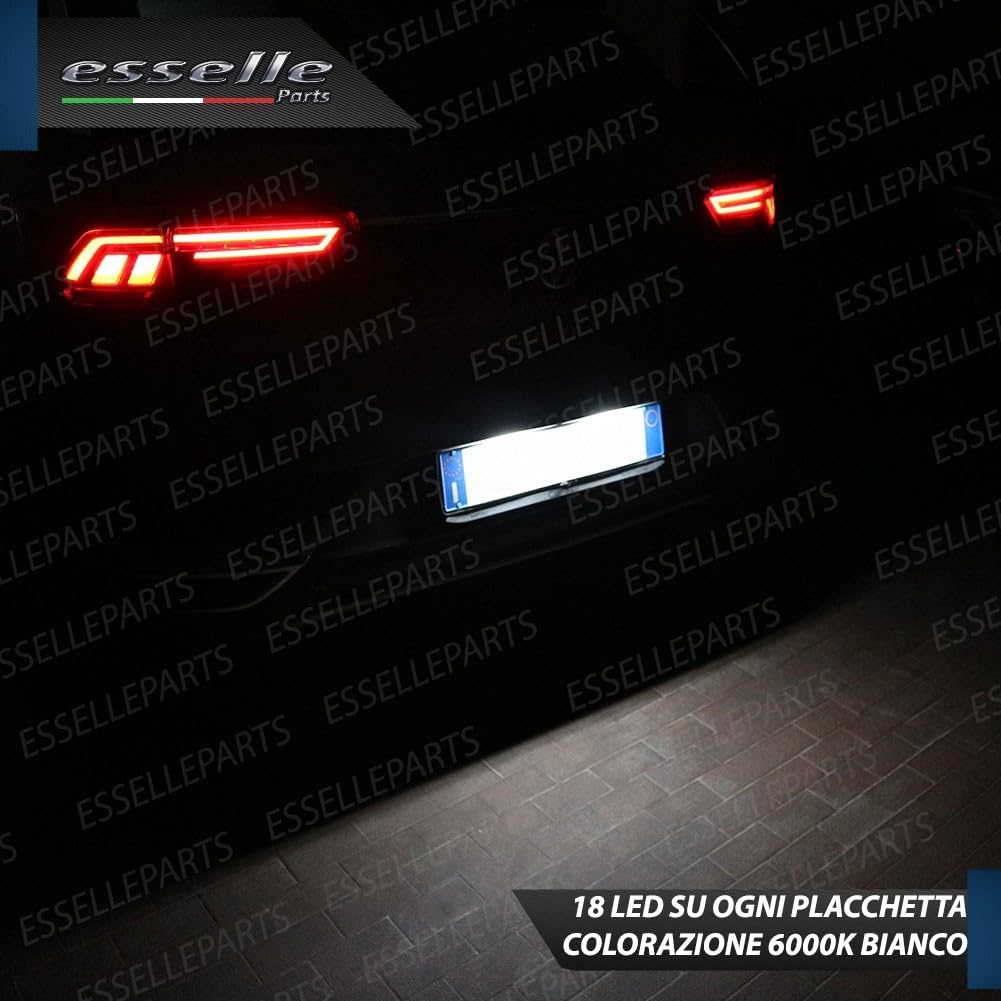 Placchette Luci Targa LED Compatibili con Seat e Cupra Ateca, Formentor, Leon, Arona, Tarraco, Alhambra 7N, Leon 4 KL, Alhambra 7MS 18 SMD CANBUS 6000K Bianco Ghiaccio Plug & Play