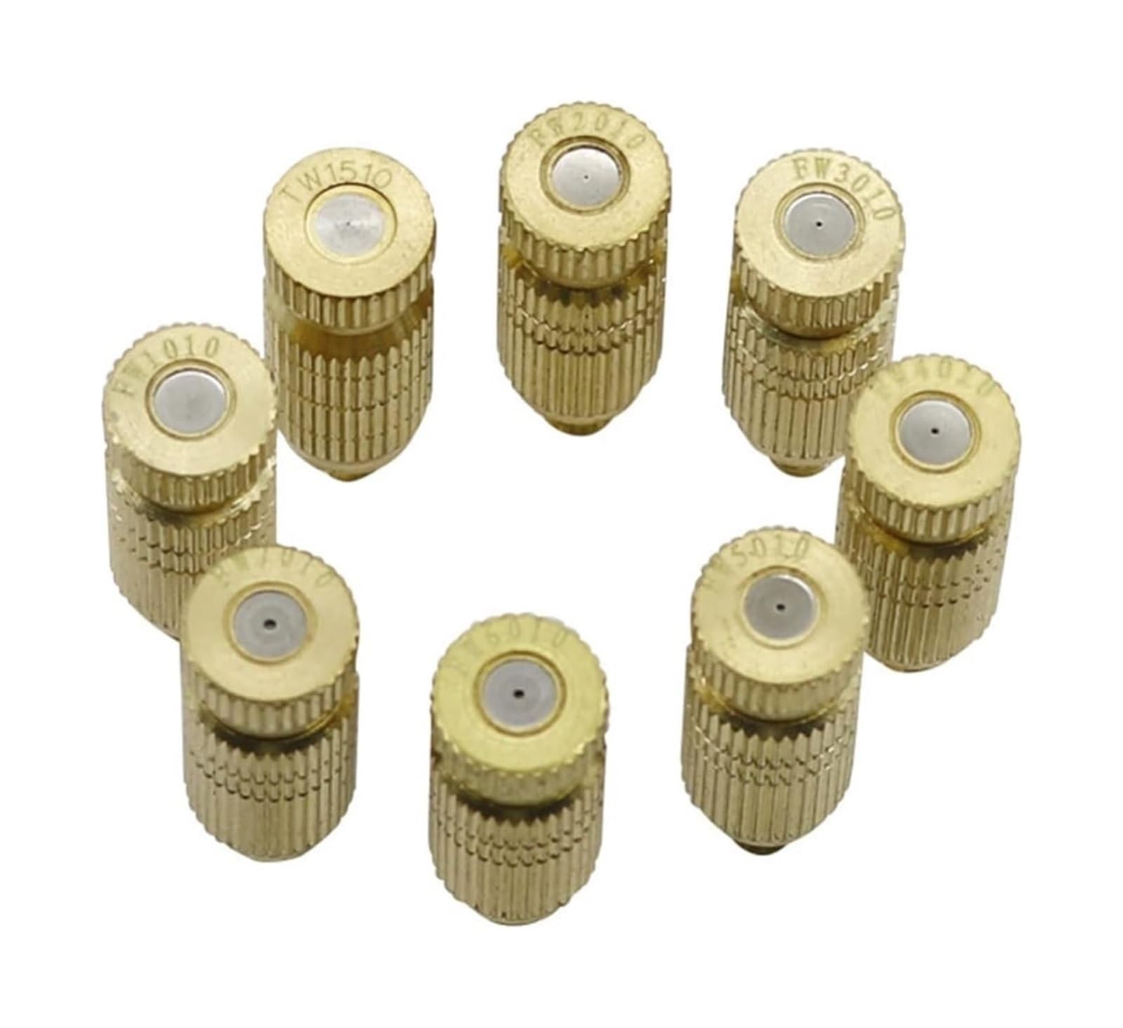HVMBEUGOS Brass Copper Atomizing Nozzle, Brass Atomizing Nozzle Irrigation Misting Agriculture Cooling Fogging 0.1-0.7 mm 20 Pack(0.1 Mm Mist)