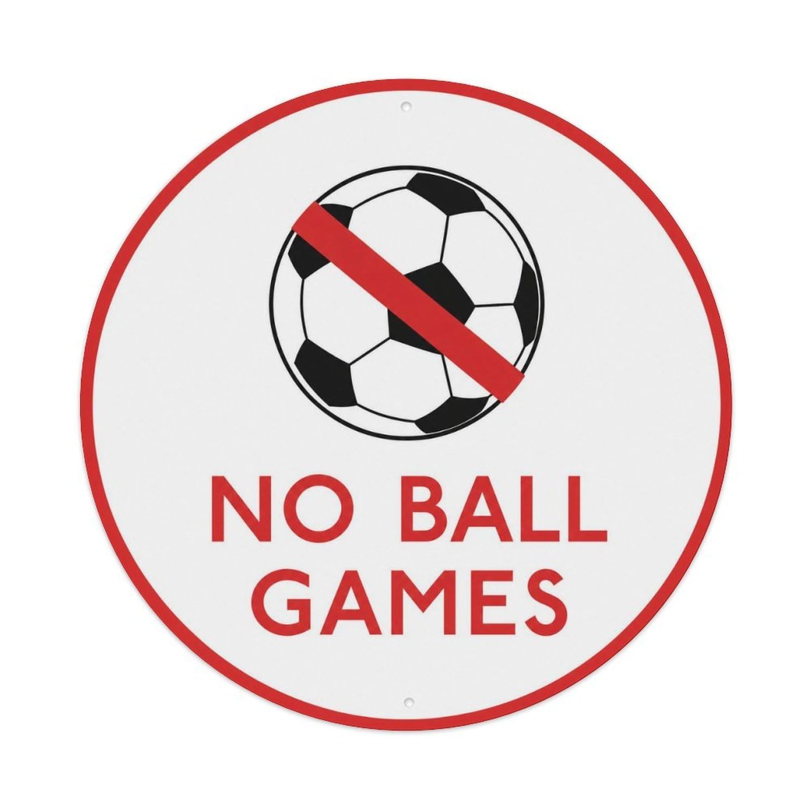Olyhtr 8X8inch Classic Style Typography Heritage Caution Icon Ball Games British Metal Tin Sign