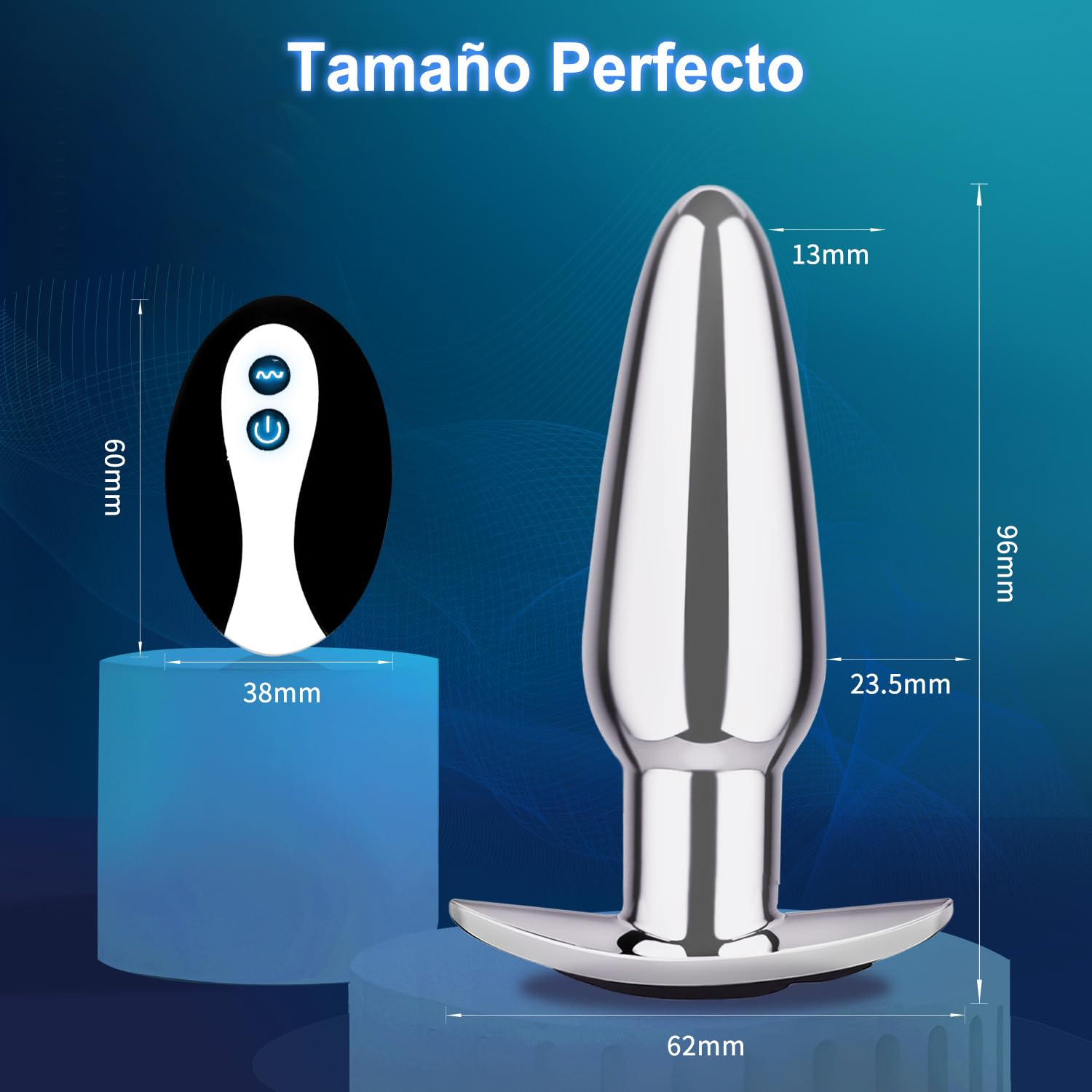 Vibradorador Mujer Plug Anal Vibrador Mando Distancia Plug Anales,Con Vibración Consoladores.. para Hombre Juguetes Eroticos para Pareja Sexuales Juguetes Sensuales Pareja Sexo 10 Modes(argenteo)