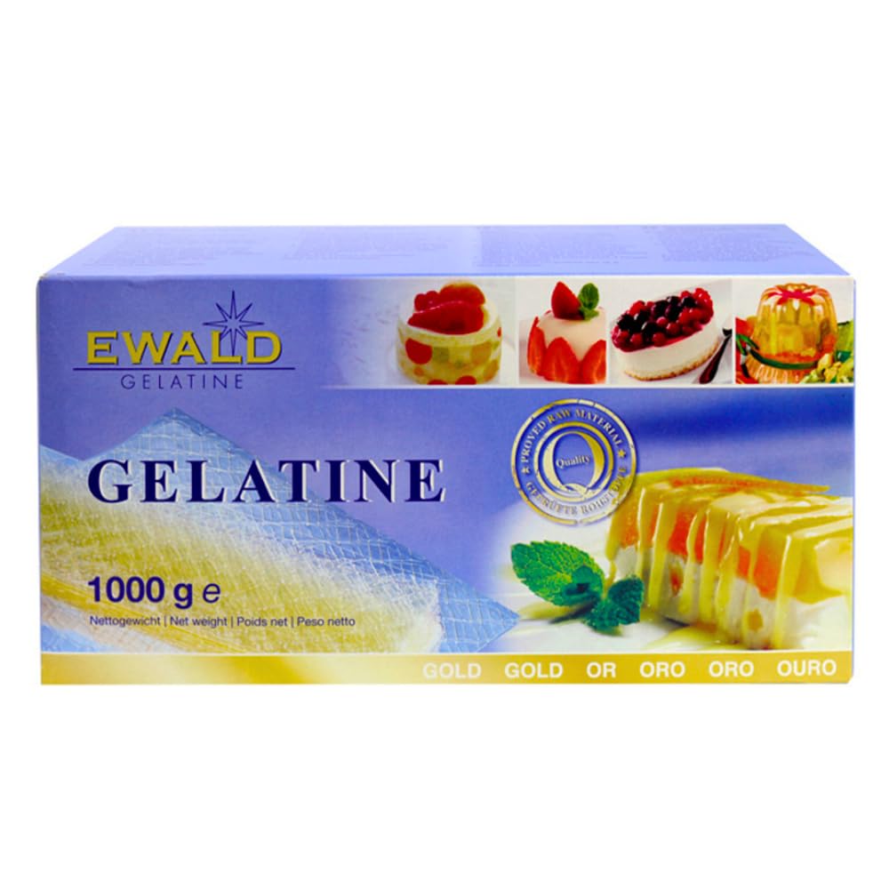 Ewald Gelatine Gold Gelatine for Smooth Gelatinous Textures (1kg 500 Sheets)