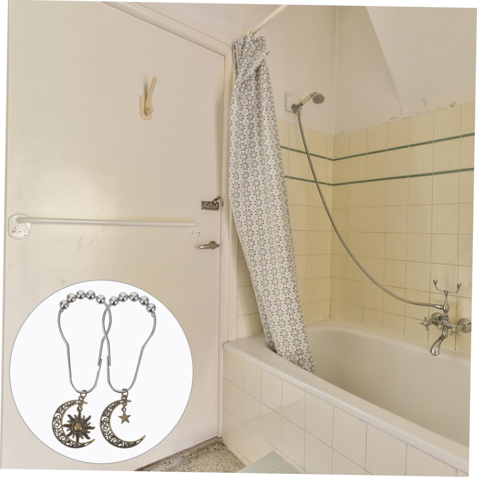 Alipis 3 Set Di Ganci Per Tende Da Doccia in Metallo Flessibili E Robusti Facili Da Installare Per Camera Da Letto E Bagno 12 Pezzi * 3