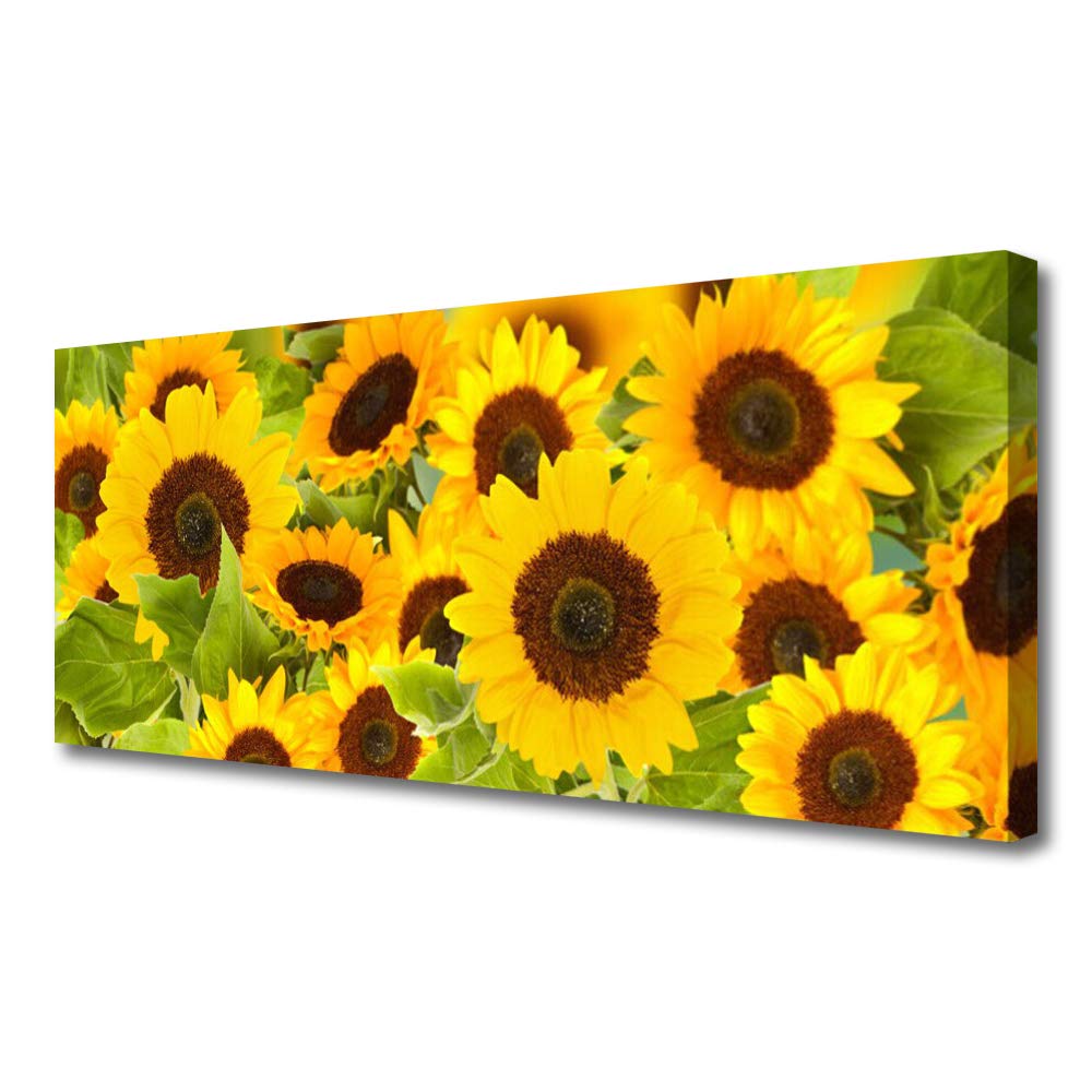Tableau moderne tournesols 125x50 pour illuminer le salon floral