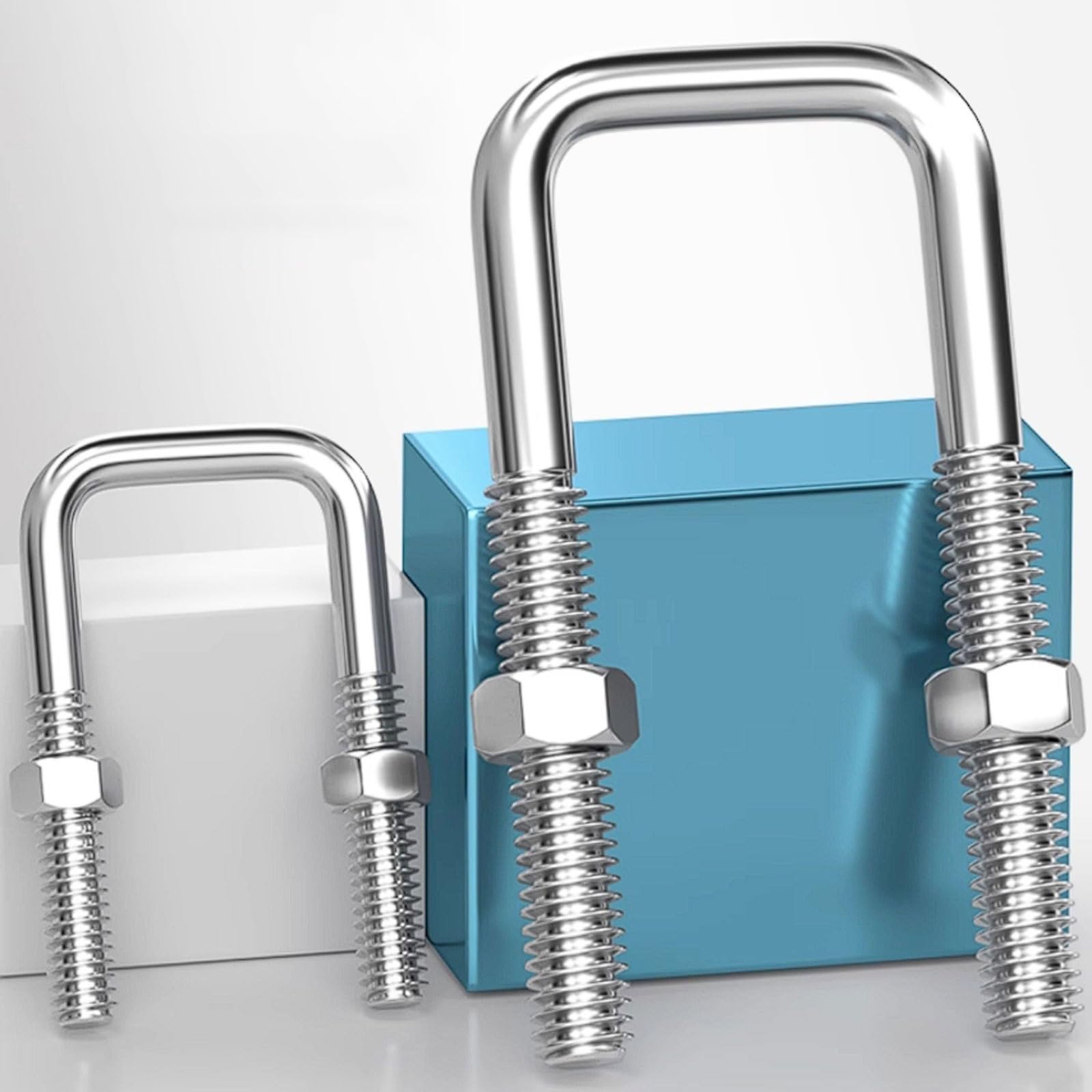 Metalowa śruba okrągła w kształcie litery U, 304 Stainless Steel M8 Square Pipe U-Bolts Pack Of 4 Multiple Sizes(M8*60 * 130 (4 pcs))