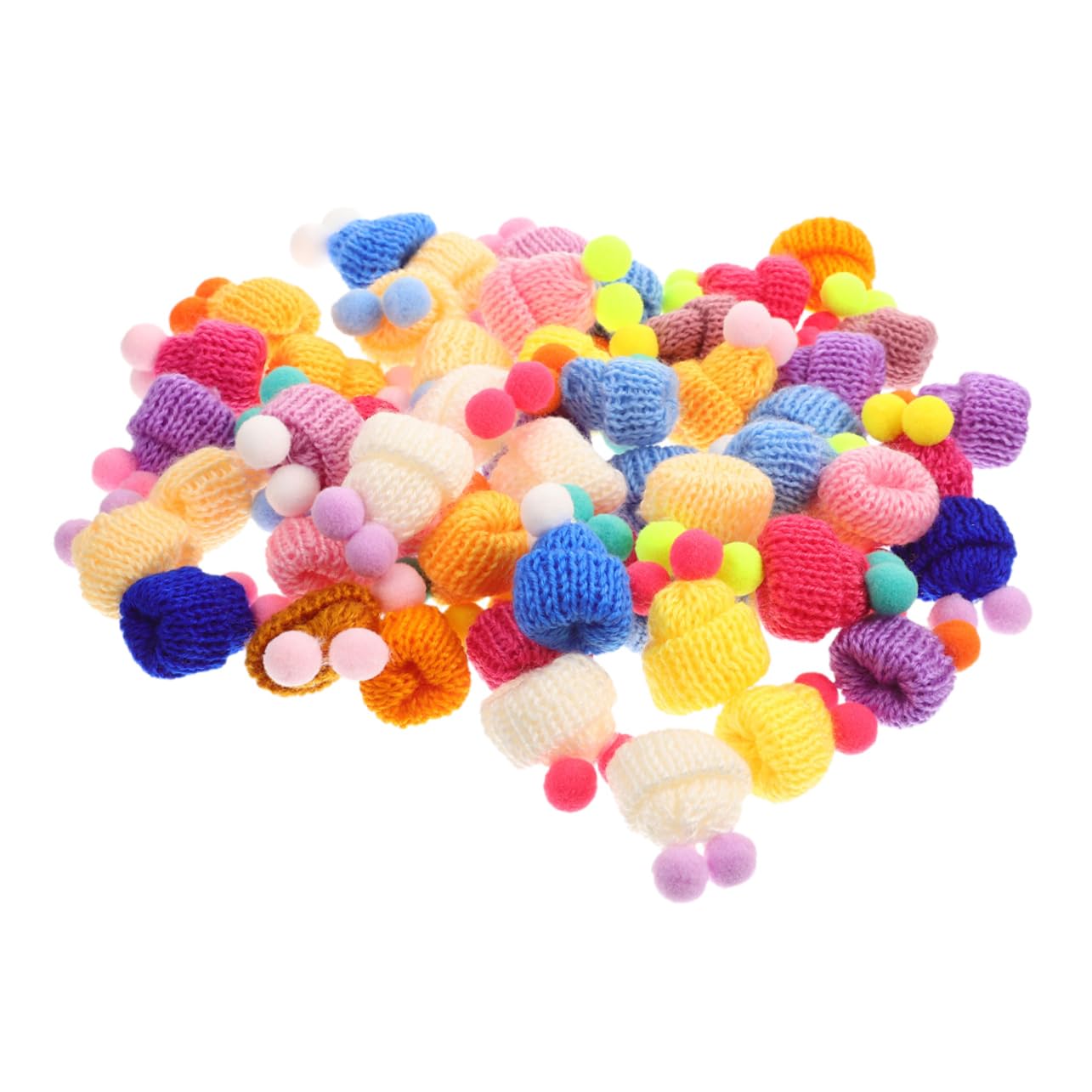 Cabilock 4 Juegos Mini Gorro De Lana Casa De Muñecas Casita De Muñecas Sombrero De Decoración De Fotos Gorros Tejidos DIY Mini Sombreros De Tejer Mini Sombreros para Muñeca Hilo 100 Uds * 4