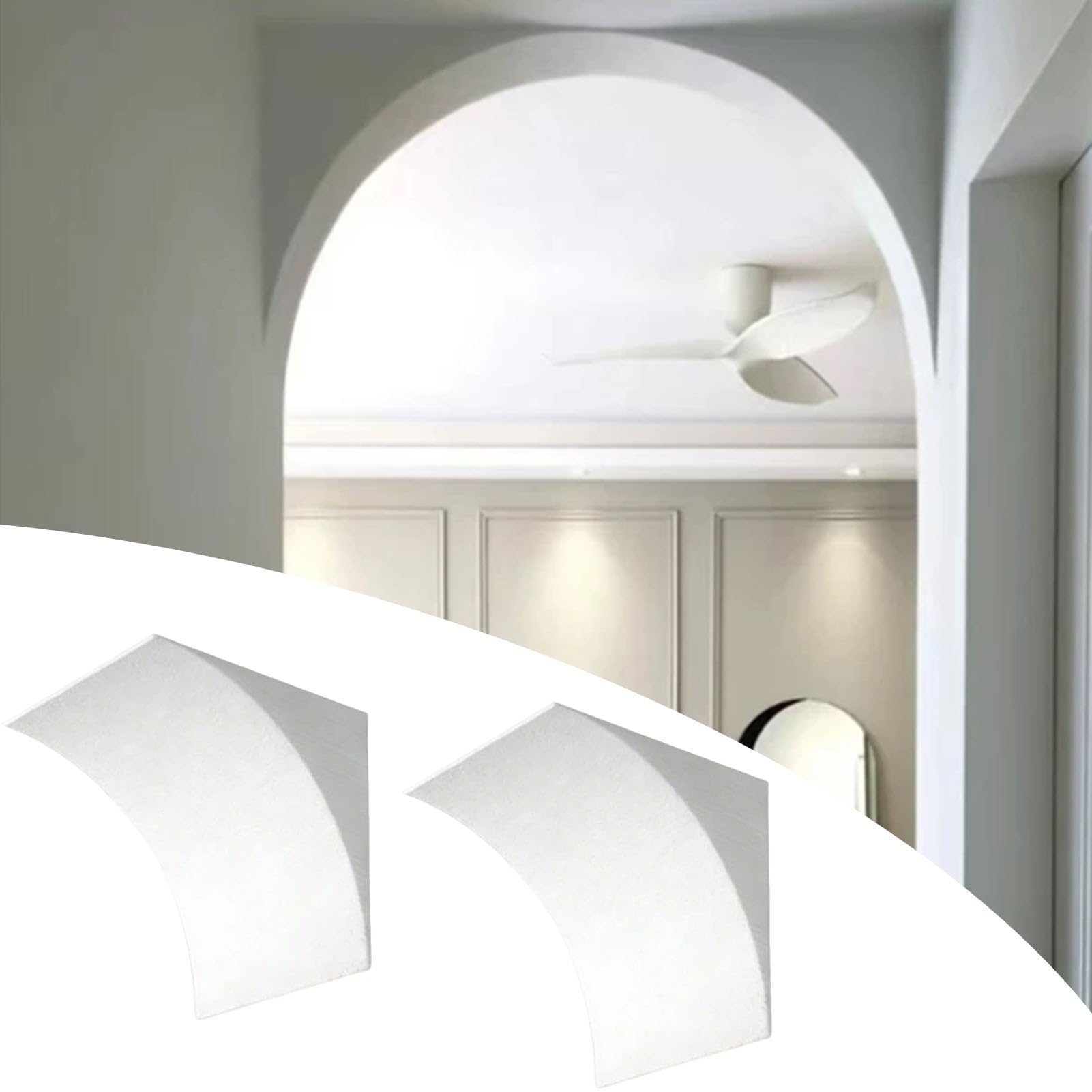 Kit arche de porte pour entrées et salons chaleureux décor de moulures en demi-cercle