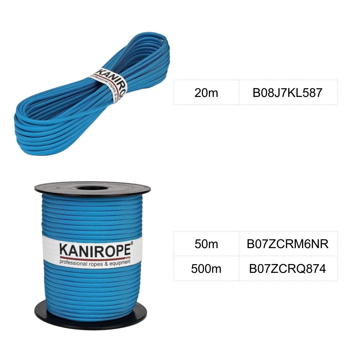 Kanirope® Paracord XPRO ø 3,8 mm 500 m turkusowy 32-krotnie pleciony