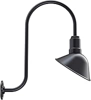 Vista 26 de Steel Lighting Co. Luz de Letrero de Tienda Venice para Pared de Acento de Restaurante Exterior Cúpula de 9 pulgadas Brazo Recto de 6 pulgadas