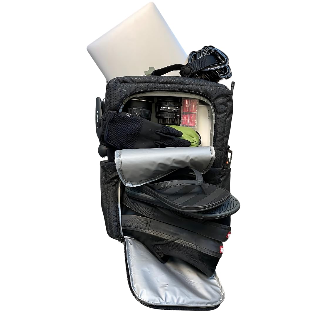 Hab Locker Backpack Insert – High Capacity Laptop & Bag Organizer with 7 Compartments & Zipper, Lightweight Travel Organizer for Photography, Hiking, Outdoor Adventures