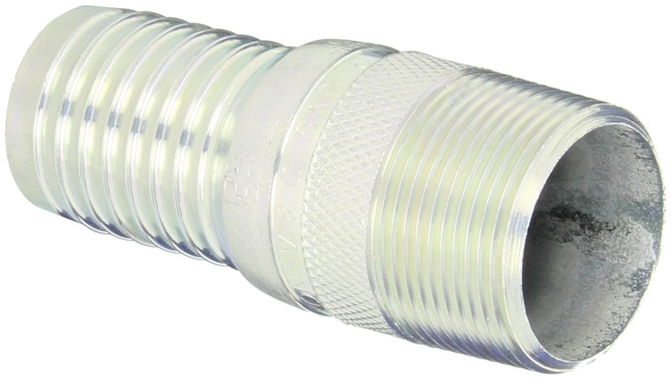 Dixon válvula sap16 chapado en acero vástago/agua ajuste, King combinación pezón con mango llave, 1 – 1/4 "NPT macho x 1 – 1/4" manguera ID Espino