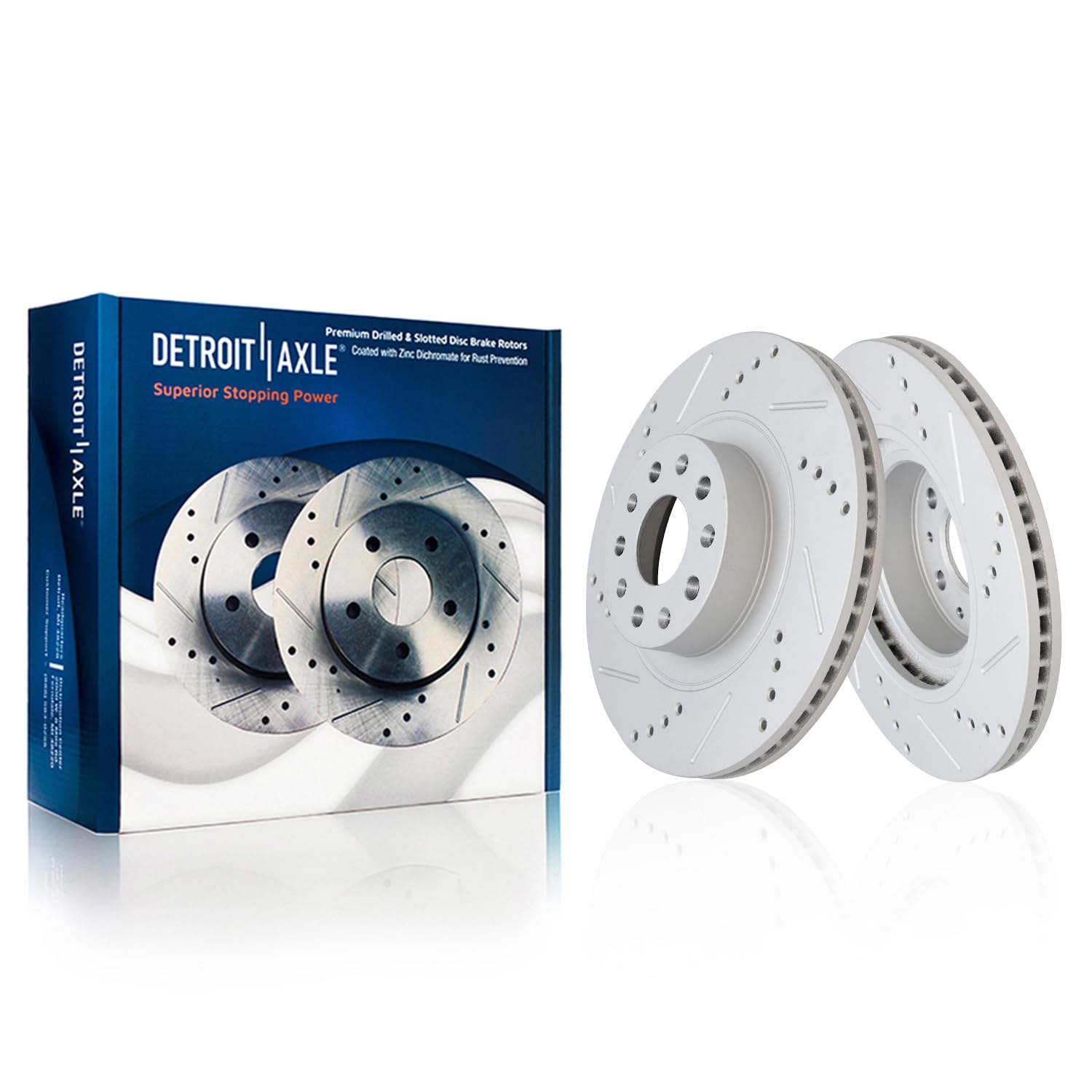 Detroit Axle - Front Drilled Slotted Brake Rotors for 16-18 Chevy Camaro