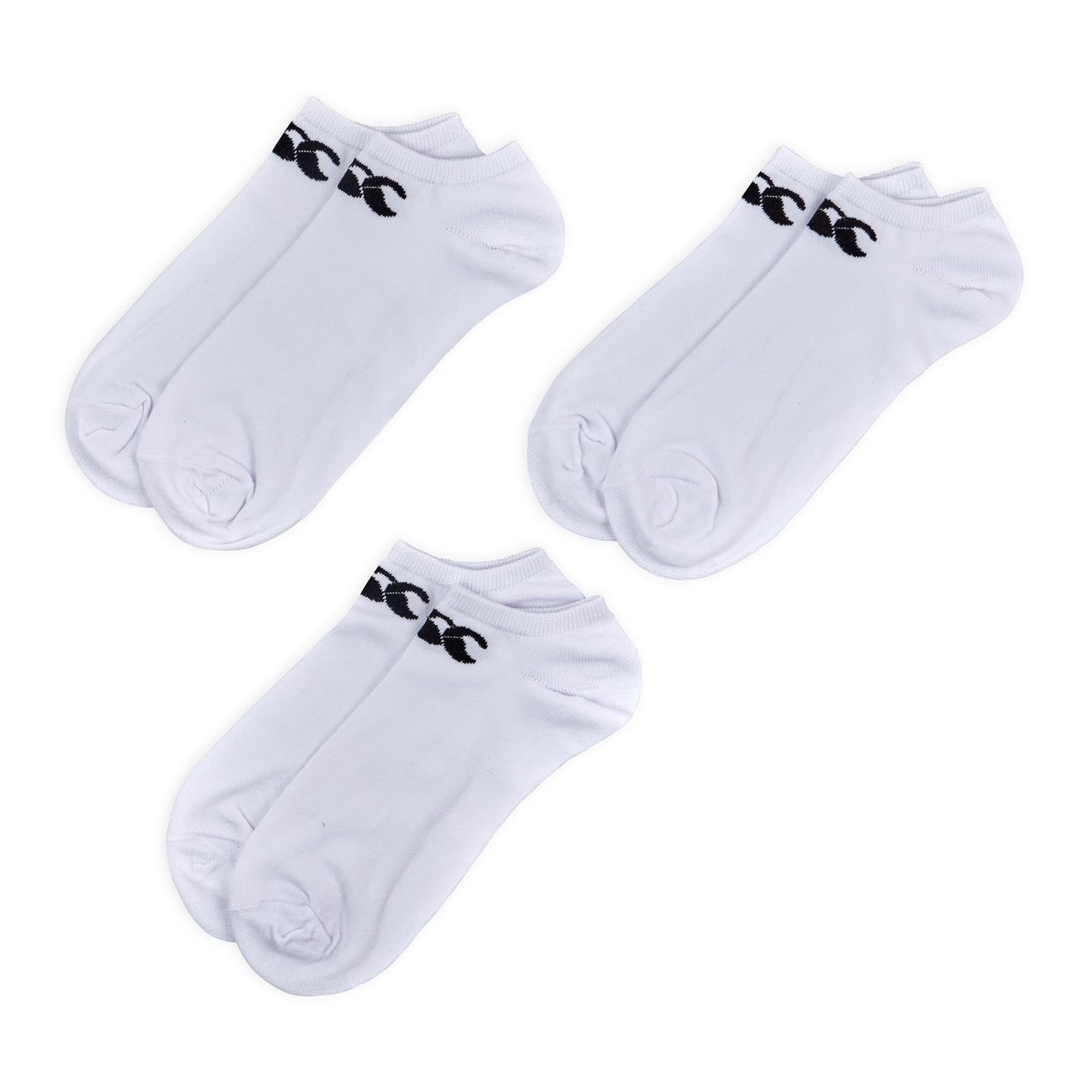 Adult Unisex Trainer Liners 3 Pack White/Black