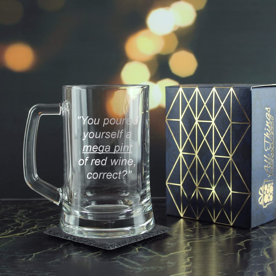 Verre à bière gravé, citation d'essai, cadeau fantaisie
