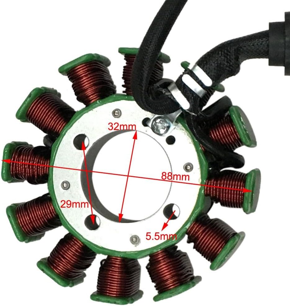 12 Coil Magneto Stator 5 Wires for Dirt Pit Bike Quad ATV Go Kart Scooter with Zongshen YC CG 200cc 250cc Air or Water Cooled Vertical Engine Powersports Stators