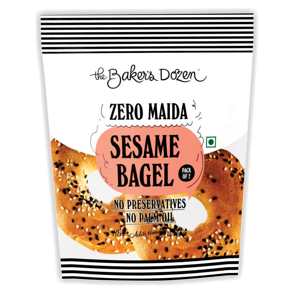 Bagel Sesame (Pack of 2) 100% Wholewheat, 160 g