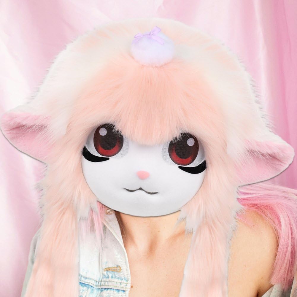 Copricapo in Peluche a Forma di Animale, Maschera Integrale Pecora, Accessorio per Costume per Feste in Maschera E Cosplay.