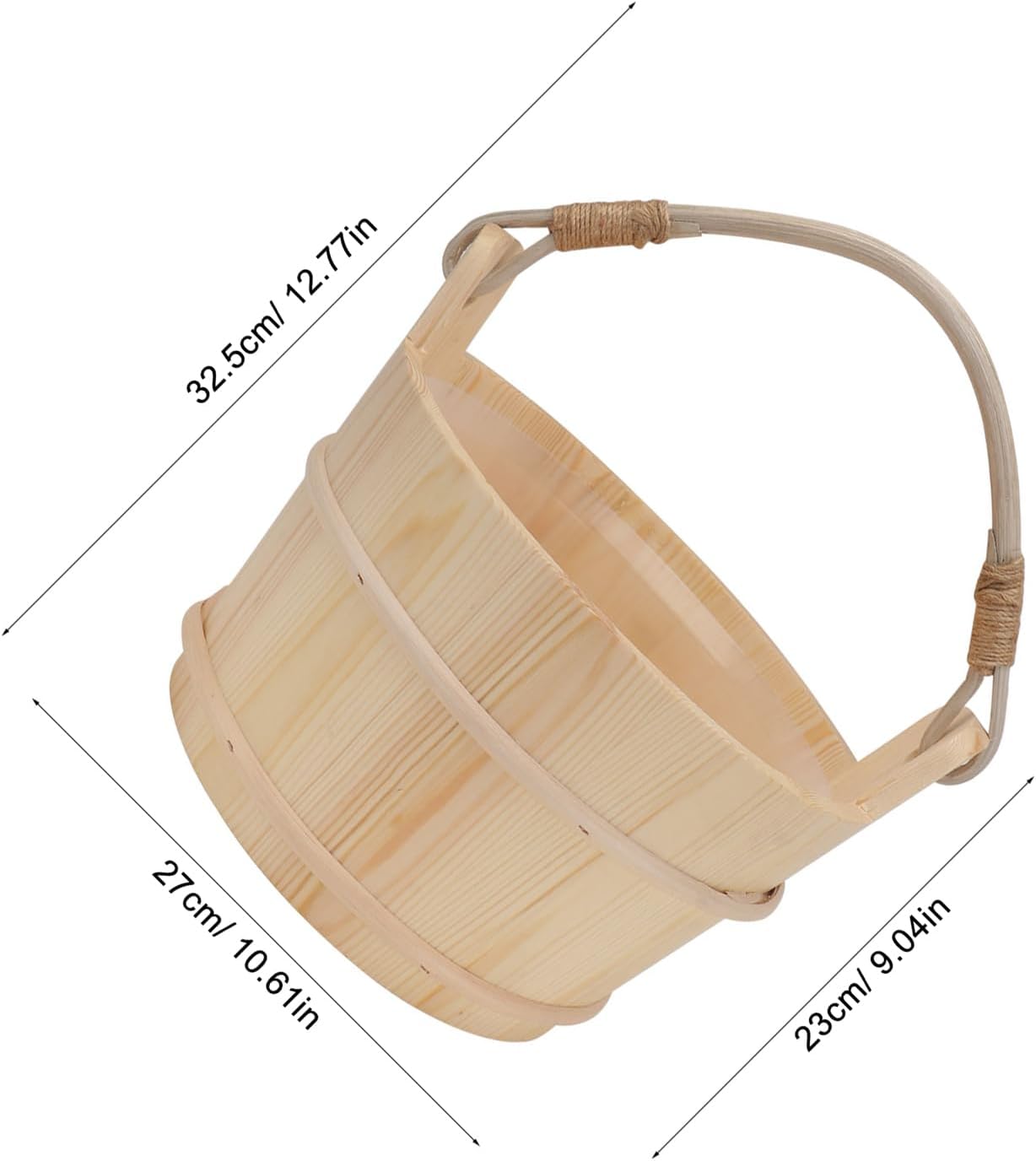 Homoyoyo Wooden Sauna Bucket with Plastic Liner and Ladle Set for Steam Room, Classic Wood Barrel Sauna Accessories for Home Spa and Shower Use