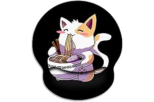 Anime Kawaii Cat Design Ergonomic Mouse Pad with Wrist Rest