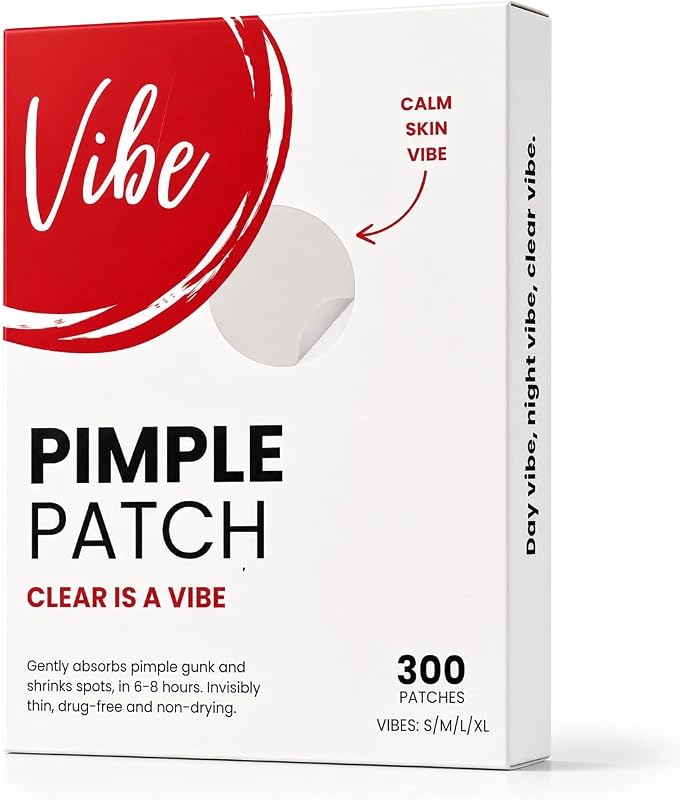 Tiras hidrocoloides Good Vibes Cosmetics VIBE para o rosto, 4 tamanhos, 300 unidades