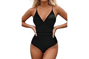Flattering Tummy Control Smocked One-Piece Swimsuits for Women