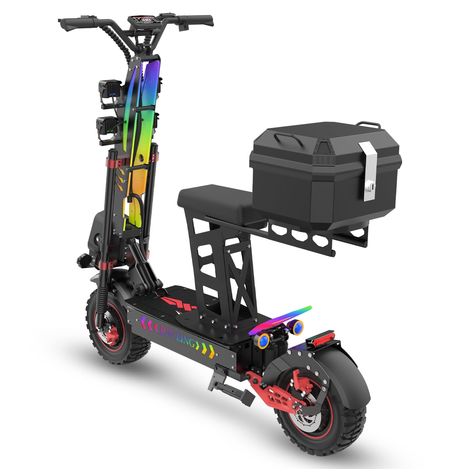 JL86 Offroad Electric Scooter - 10000W Fastest Dual Motor 55 MPH High-Performance 13 Off Road Tires 75-Mile Long