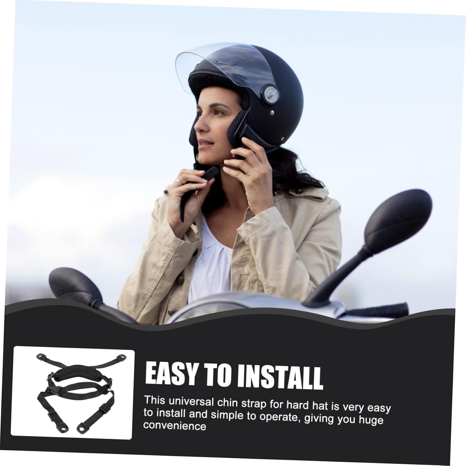 BESPORTBLE 2pcs Helmet Strap Plaid Beads Cycling Helmet Chin Strap Safety Helmet Chin Strap Stair Pads Solar