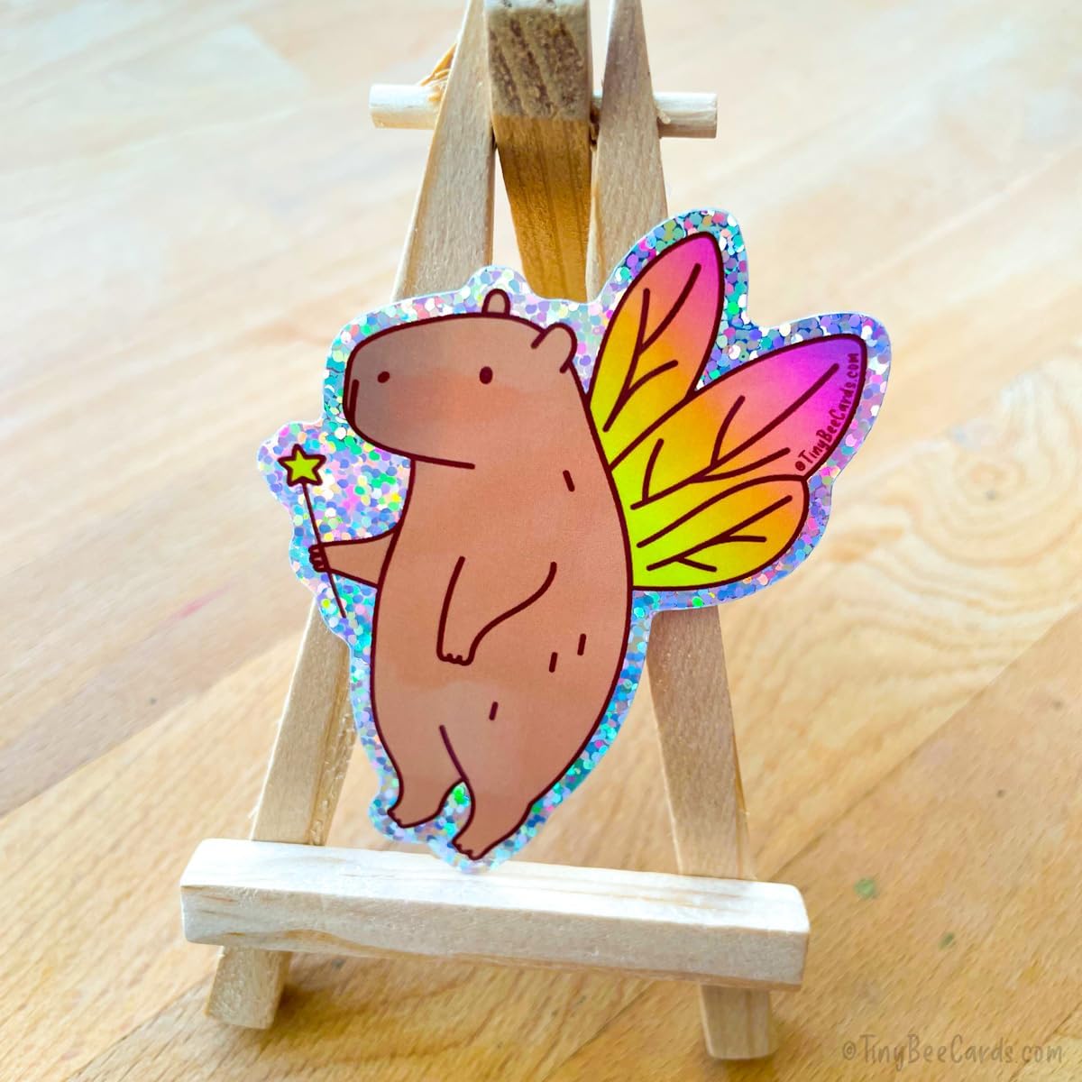 Fairy Capybara Glitter Sticker - Image 5