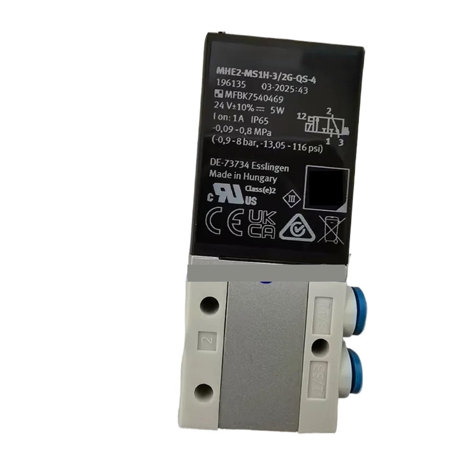 Cxdfrser One Color Solenoid Valve Mhe2-Ms1h-3/2G-Qs-4 196135 Mhe2-Ms1h-3/2G-Qs-4-K 196137(196137)