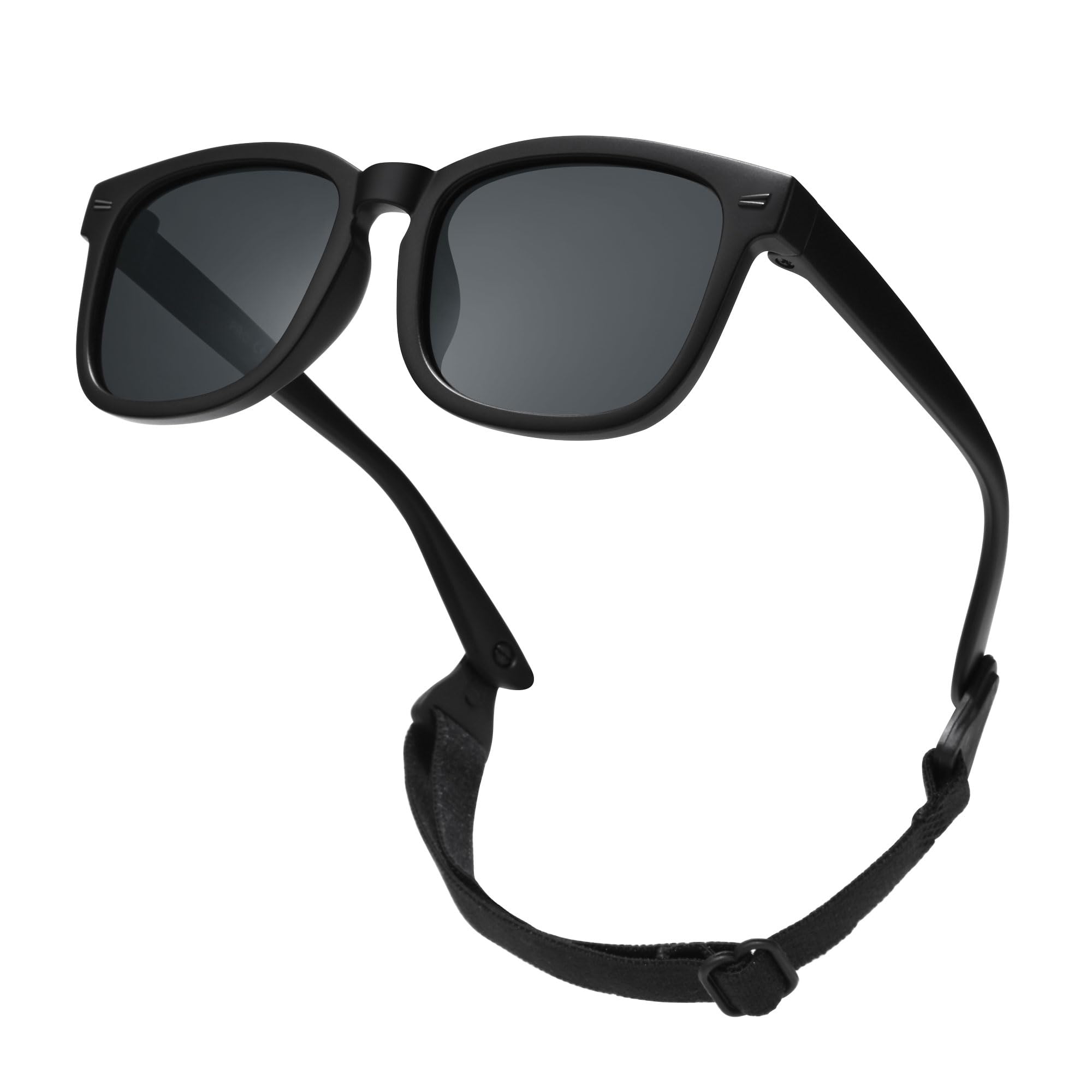 Polarized Baby Sunglasses with Strap UV400 Infant 0-24 Months | Adjustable Strap for Newborn Toddler Girls Boys, TPEE BPA-free Frame, UV400 Protection, Baby Beach Essentials
