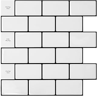 Art3dwallpanels 10-Sheet Peel and Stick Backsplash for Kitchen, 12''X12'...
