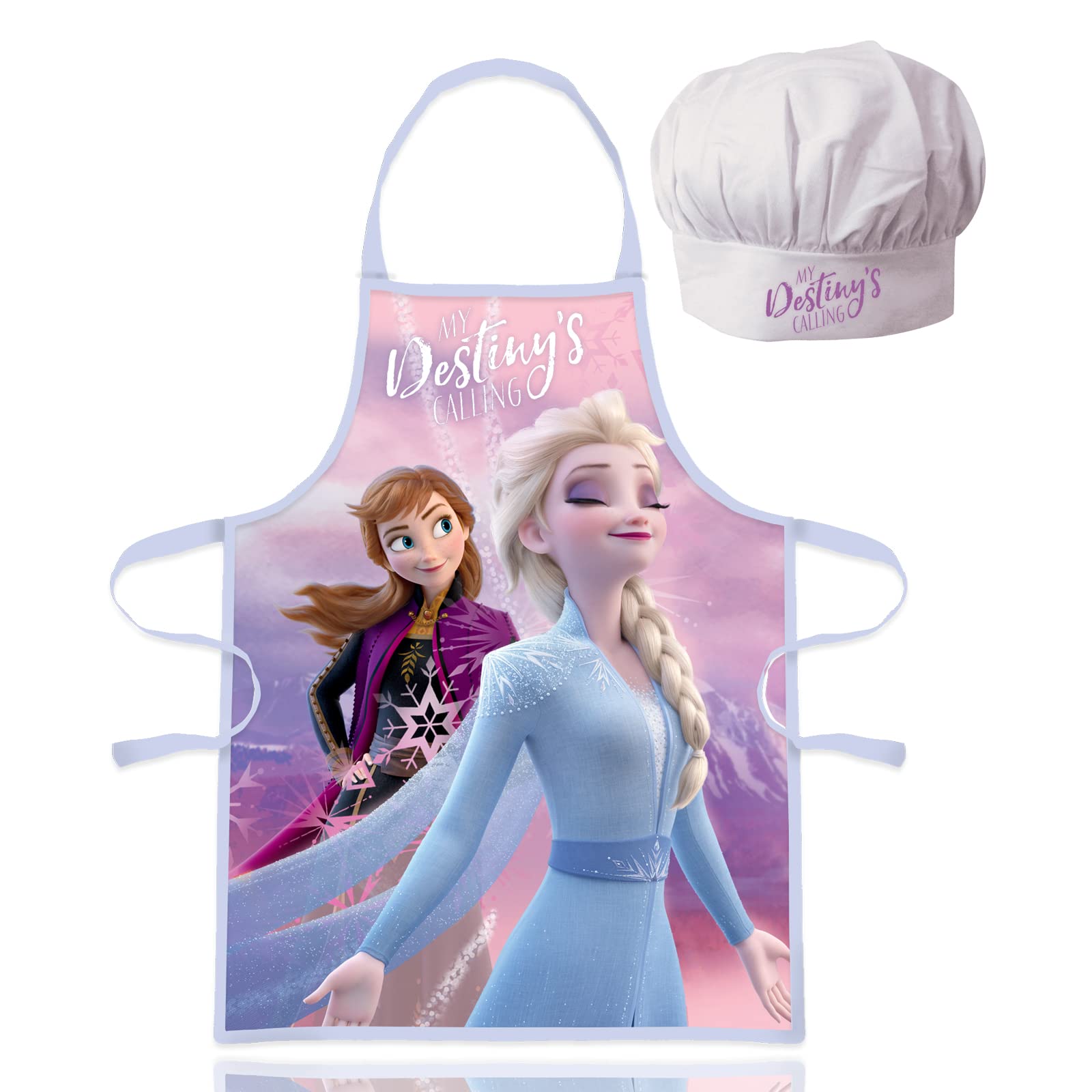 Sorrisini Sorrisini Delantal niño niña Disney, Delantal Infantil y Gorro de Cocinero para niños, Delantal Niños Cocina, Mandi Niña, Delantal y Sombrero para cocinar, hornear o pintar 3-8 años Frozen