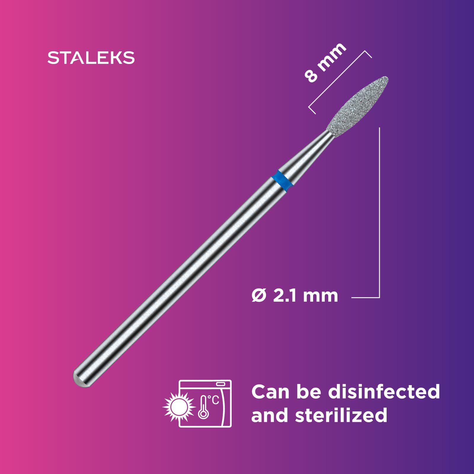 STALEKS Taglierina diamantata a fiamma, 2,1 x 8 mm, blu