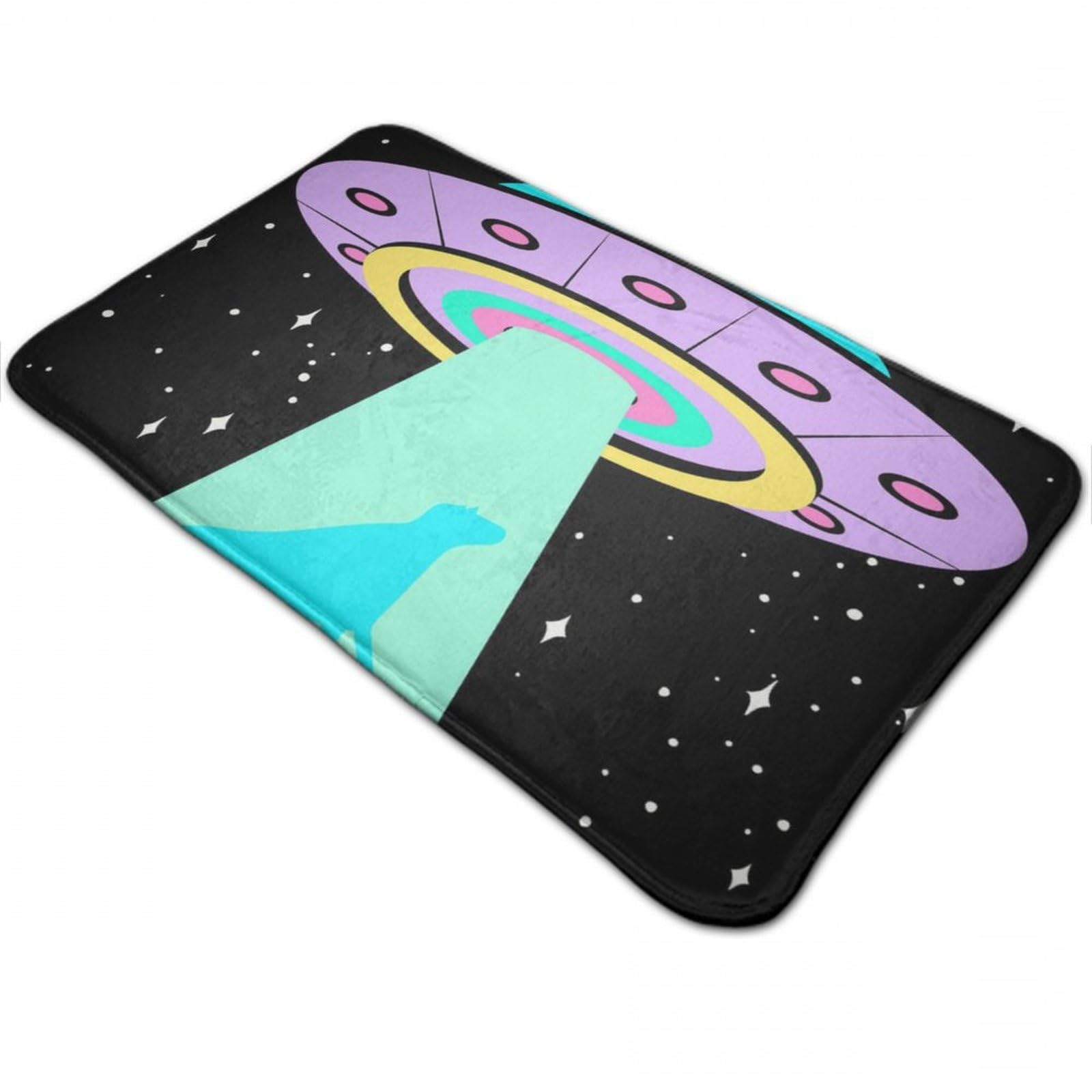 Aiyoolee Absorbent Bath Mat Compatible with Trippy Alien Anime Starry, Slip Resistant Bathroom Rugs, Soft and Cozy Memory Foam Decoration Door Mat