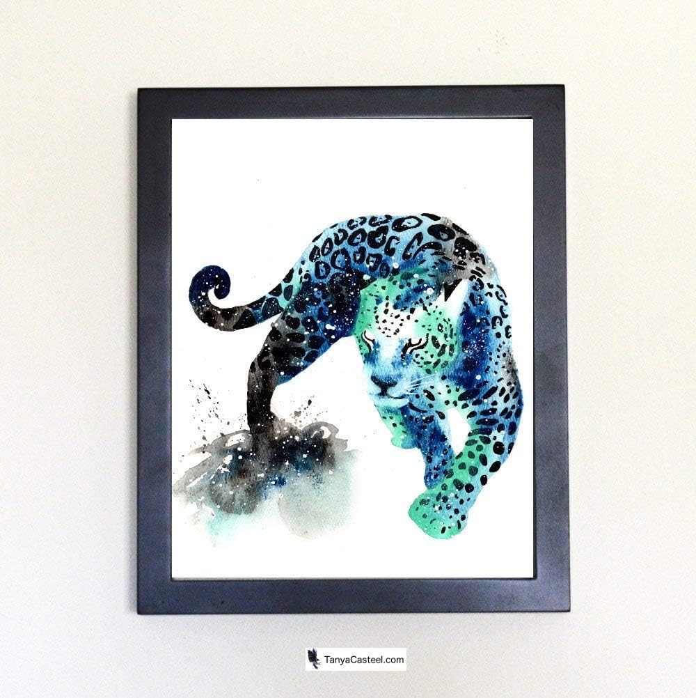 Jaguar Cosmic Animal Art Print from Watercolor Painting
