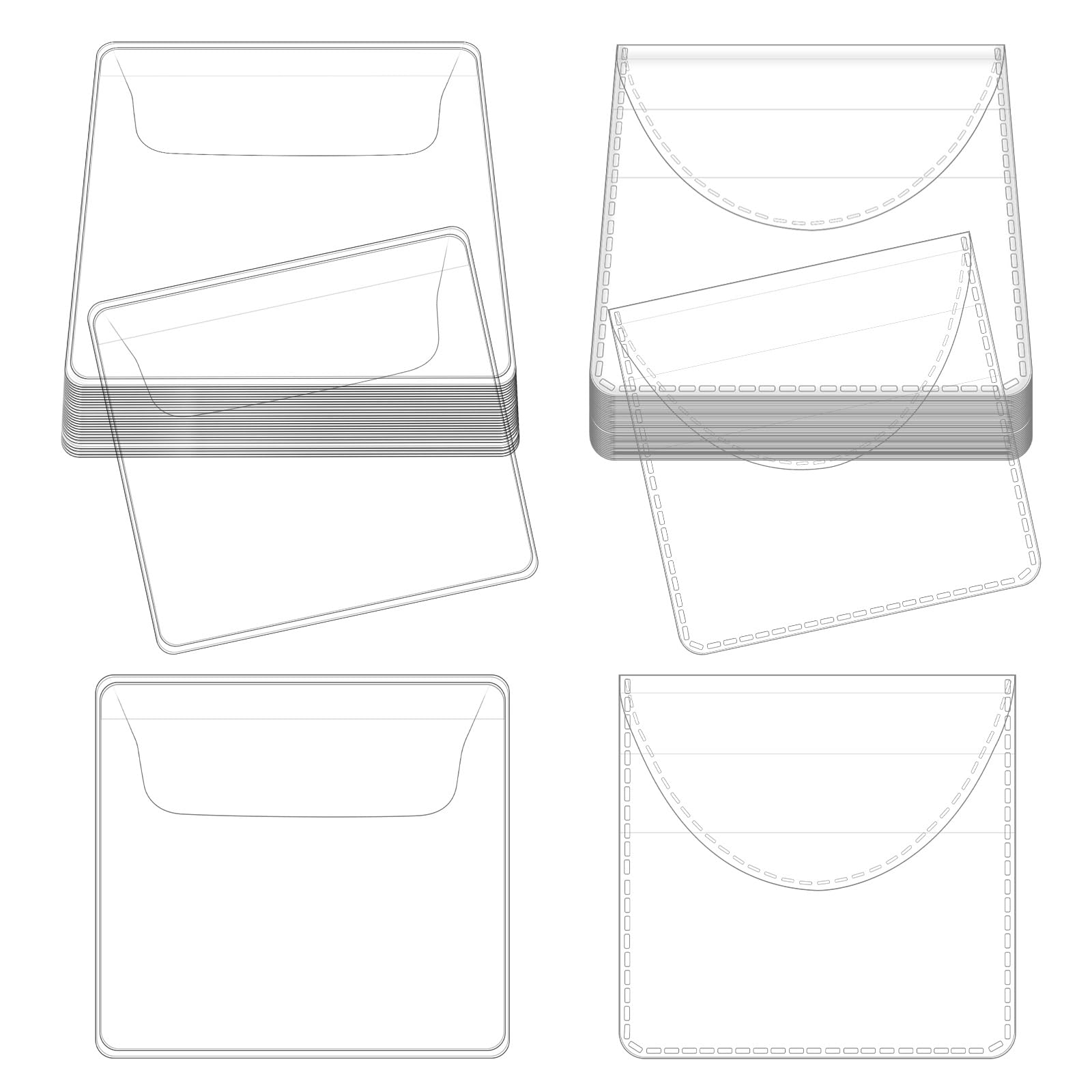 Gosknor 50pcs Single Pocket Coin Sleeves, 2.2 Inch Individual Coin Holders Clear PVC Coin Case Protectors Small Pouches for Jewelry Storage Coin Wrapper Currency Bills Collectors (Rectangle, Round)