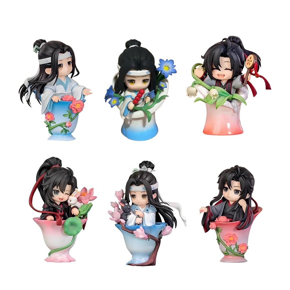 Jiumaocleu Anime Wei Wuxian Figure - Wei Wu Xian Action Figure Lan Wang Ji Look Up Figure, 11.5-14cm, Mini Collectible PVC Statues for Manga Fans