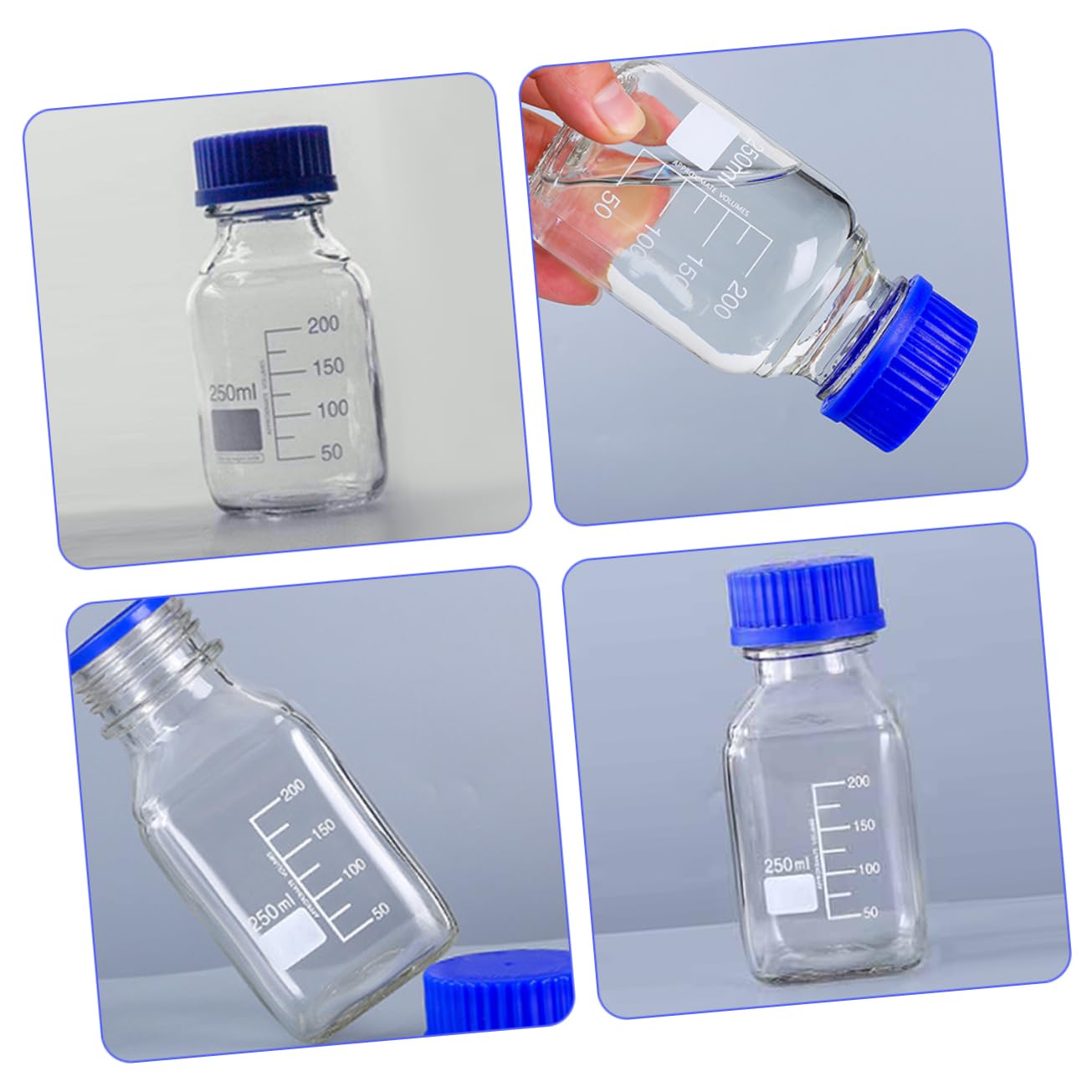 ULTECHNOVO 6 Stk Flasche Mit Chemischen Reagenzien Kleine Fläschchen Probenflaschen Medienflaschen Kleine Probeflasche Flaschen Zur Aufbewahrung Von Medien Glas