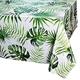 3 Pieces Luau Hawaiian Tablecloths for Tropical Party Decoration Disposable Plastic Rectangular...