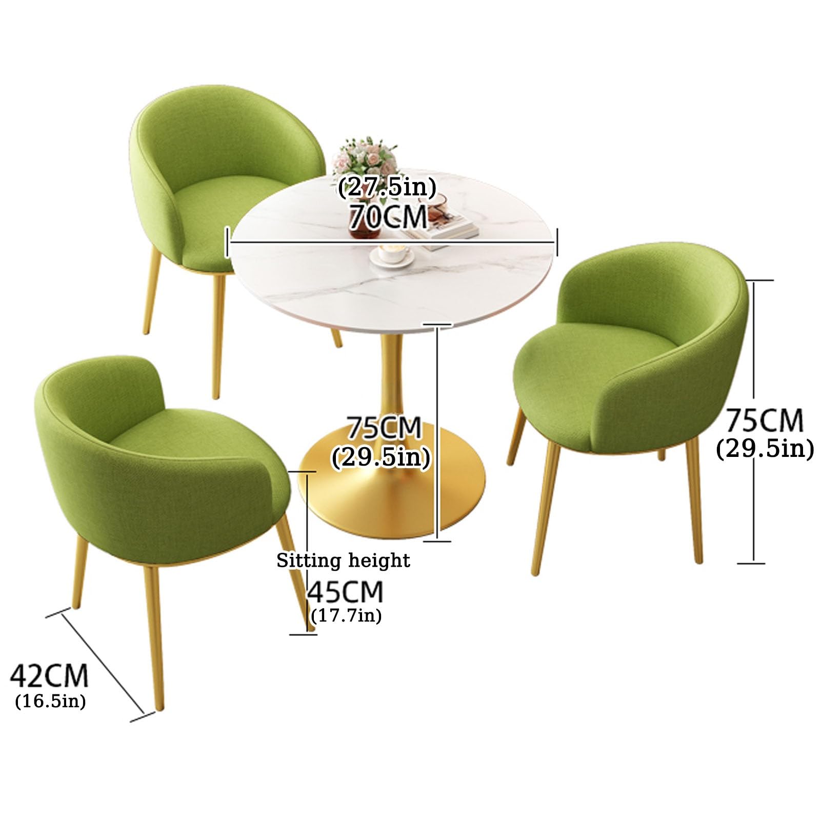 Juego de mesa de comedor redonda y silla, pequeño, para apartamento, comedor, conferencia, recepción, negociación, color amarillo