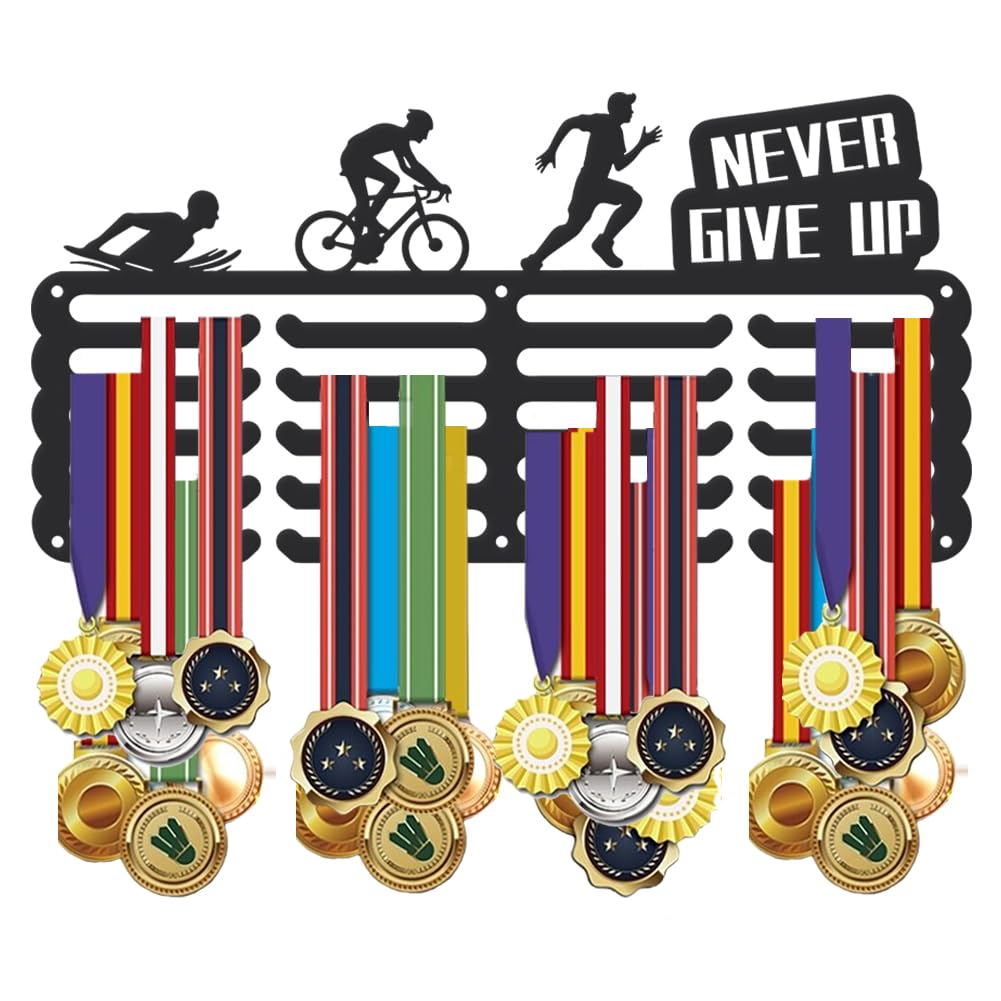 SUPERDANT Colgador de medallas para medallas, organizador de medallas, soporte de presentación, montaje en pared, regalos de carreras para deportistas