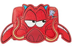 Turning Red Wallet: Mulan's Mushu Glitter Zip-Around Cosplay Accessory