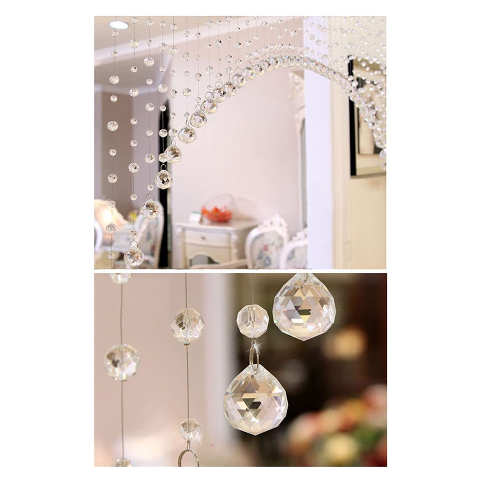 Rideau à pompons séparateur pour la maison, rideau de perles en cristal, perles suspendues, guirlande de perles en acrylique transparent, lustre suspendu pour décoration de mariage, fournitures de fê