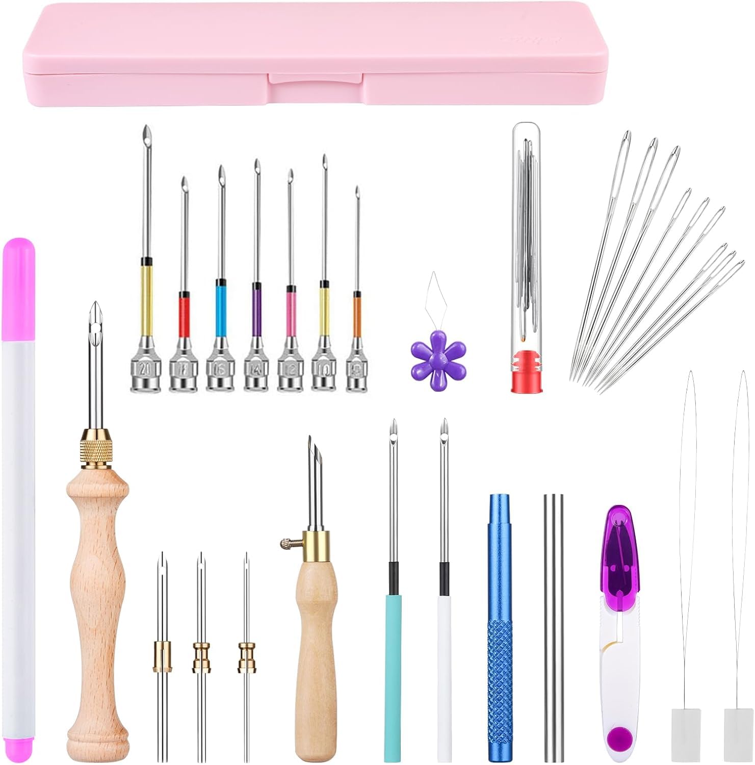 Set 12 Aghi Per Punch Needle - Kit Ricamo Con Aghi Di Diverse Dimensioni - Foto 5