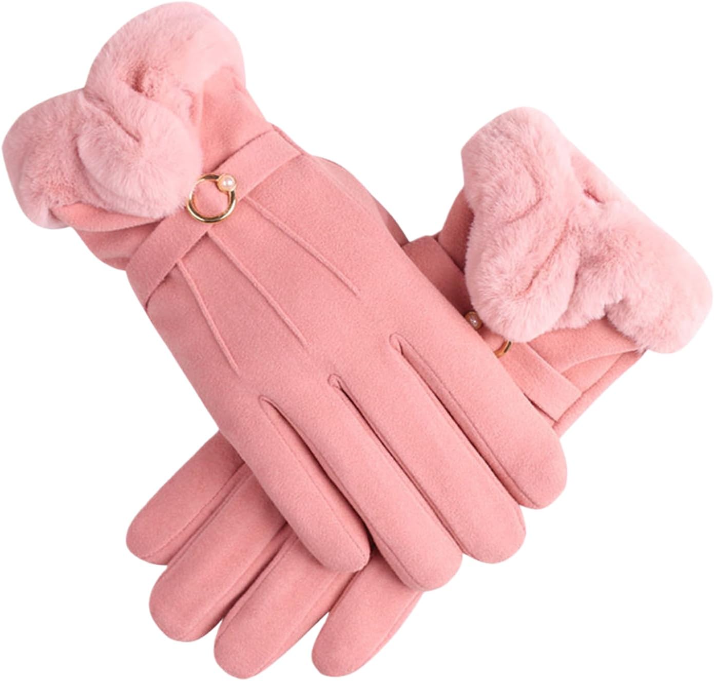 1 Pair Winter Gloves for Women,Thick Fleece Lined,Thermal Gloves Womens, Windproof Phone Glove for Skiing Dressing Running Cycling Outdoor Sports