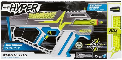 Miniatura 3 de NERF Hyper Mach-100 lanzador totalmente motorizado 80 hiperrondas gafas velocidad de hasta 110 FPS fácil de recargar soporta hasta 100 rondas
