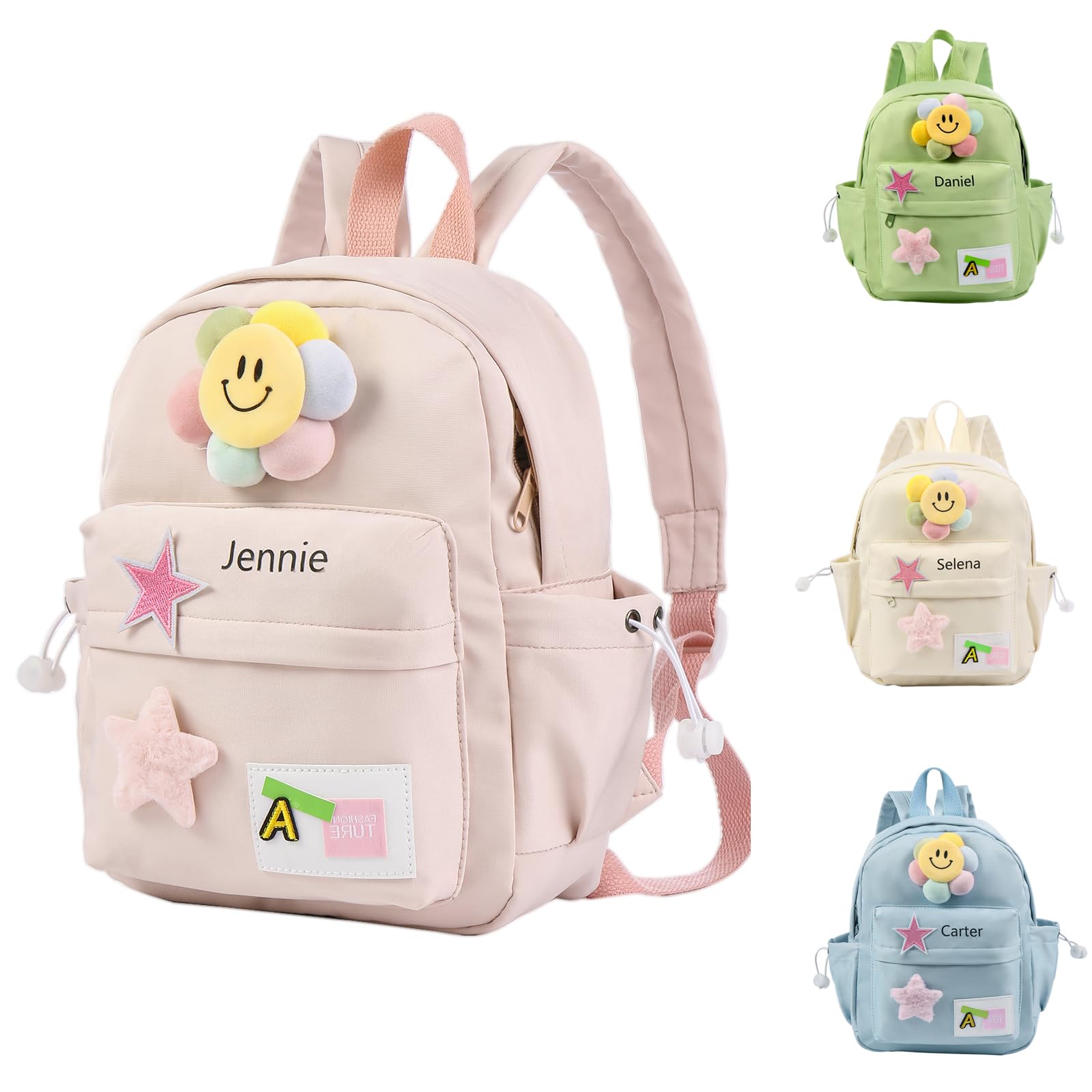 Glimmerday Mochilas Infantiles Personalizadas, Bonita Mochila Escolar para Niñas de Dibujos Animados con Nombre Cosido, Mochila para Niña, Mochila Bebe Guarderia Regalo de Regreso a la Escuela
