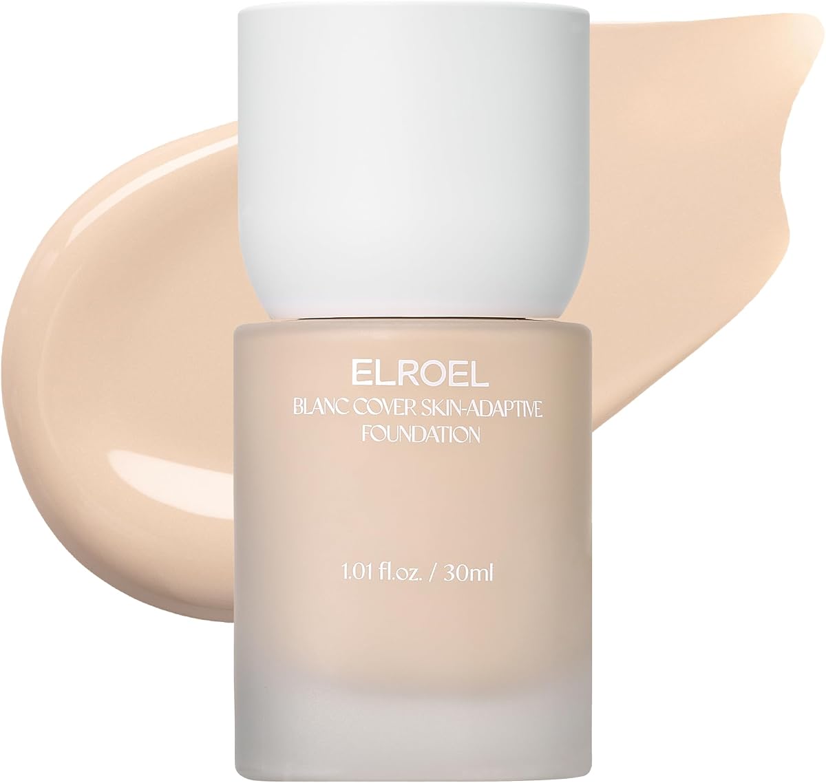 ELROEL Blanc Cover Foundation - K Beauty Liquid Foundation Makeup (#140) | 24HR Hydrating Wear, Lightweight Buildable Coverage, Niacinamide Collagen, Panax Ginseng, Vegan Collagen, 20 Inclusive Shades